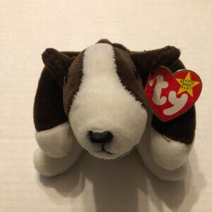 Ty new beanie baby Bruno the Bull Terrier dog 1997 with true errors